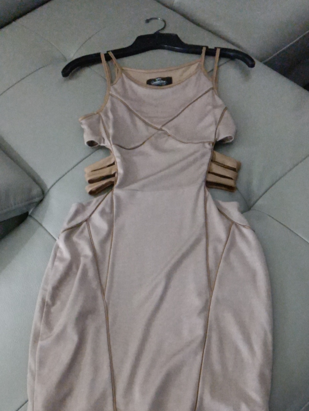 BEBE Cutout Midi Dress in Taupe - NWOT